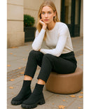 Bota Feminina Tratorada Knit de Inverno Urbano | Soled