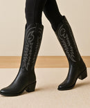 Bota Texana Feminina Cano Alto Country Estilosa | Anabeaz