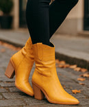 Bota Texana Feminina Cano Médio Bico Fino Croco | Dallas