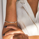 Pulseira Bracelete Feminino Prata 925 Pura Delicado Fio Meia Cano Redondo