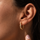 Brinco Radiant de Argola Arielle Banhado a Ouro 18k Com Pedras de Zircônia