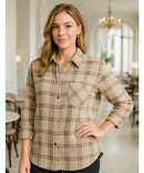 Camisa Country Feminina Xadrez Manga Longa em Flanela | Anabeaz