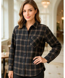 Camisa Country Feminina Xadrez Manga Longa em Flanela | Anabeaz