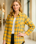 Camisa Xadrez Feminina com Manga Longa Flanelada | Anabeaz