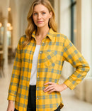 Camisa Xadrez Feminina com Manga Longa Flanelada | Anabeaz