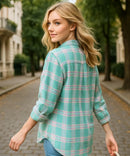 Camisa Xadrez Feminina com Manga Longa Flanelada | Anabeaz