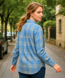 Camisa Xadrez Feminina com Manga Longa Flanelada | Anabeaz