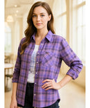 Camisa Xadrez Feminina com Manga Longa Flanelada | Anabeaz