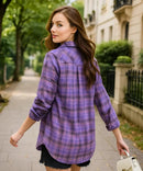 Camisa Xadrez Feminina com Manga Longa Flanelada | Anabeaz