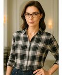 Camisa Xadrez Feminina com Manga Longa Flanelada | Anabeaz