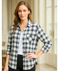 Camisa Xadrez Feminina com Manga Longa Flanelada | Anabeaz