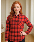 Camisa Xadrez Feminina com Manga Longa Flanelada | Anabeaz
