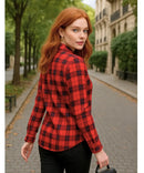 Camisa Xadrez Feminina com Manga Longa Flanelada | Anabeaz