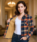 Camisa Xadrez Feminina Flanelada com Forro Térmico Peluciado Anabeaz