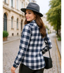 Camisa Xadrez Feminina Flanelada com Forro Térmico Peluciado Anabeaz