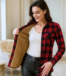 Camisa Xadrez Feminina Flanelada com Forro Térmico Peluciado Anabeaz