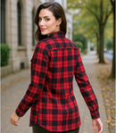 Camisa Xadrez Feminina Flanelada com Forro Térmico Peluciado Anabeaz