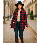 Camisa Xadrez Feminina Flanelada com Forro Térmico Peluciado Anabeaz