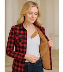 Camisa Xadrez Feminina Flanelada com Forro Térmico Peluciado Anabeaz