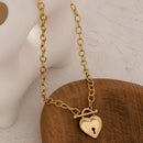 Colar coração folheado a ouro 18k ideal para presente anabeaz