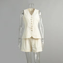 conjunto feminino
conjunto alfaiataria
office lady
moda feminina elegante
conjunto verão feminino
conjunto colete e shorts
roupa feminina trabalho
anabeaz
