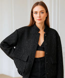 Jaqueta Bomber Feminina Paetê Brilho Elegante | Siara