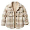jaqueta xadrez feminina bege
jaqueta peluciada feminina bege
jaqueta flanelada feminina bege
moda inverno feminina 
casaco feminino inverno bege anabeaz