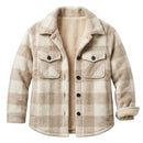 jaqueta xadrez feminina bege
jaqueta peluciada feminina bege
jaqueta flanelada feminina bege
moda inverno feminina 
casaco feminino inverno bege anabeaz