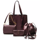 kit Bolsa feminina de couro legítimo compacta e elegante loja anabeaz
