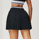 Saia Shorts de Nylon Plissada com Elastano e Cós Alto Anabeaz