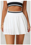 Saia Shorts de Nylon Plissada com Elastano e Cós Alto Anabeaz