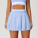 Saia Shorts de Nylon Plissada com Elastano e Cós Alto Anabeaz