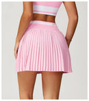 Saia Shorts de Nylon Plissada com Elastano e Cós Alto Anabeaz