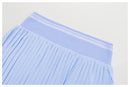 Saia Shorts de Nylon Plissada com Elastano e Cós Alto Anabeaz