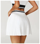 Saia Shorts de Nylon Plissada com Elastano e Cós Alto Anabeaz