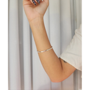 Pulseira Bracelete Feminino Prata 925 Pura Delicado Fio Meia Cano Redondo