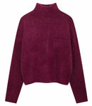 Suéter Feminino Tricot Gola Alta Inverno Anabeaz