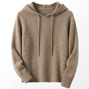 Suéter Tricô Feminino com Capuz Oversized Baker Anabeaz